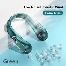 2026 Wearable Necklace Fan, LED Digital Display, 5 Wind Speed Levels, 3 Color Options, Quiet & Gentle Airflow, Portable Outdoor Cooling Fan For Summer Activities, Commencement, Graduation Party, Travel Hiking Essentials, Graduation Gift - Neck Fan - View 16