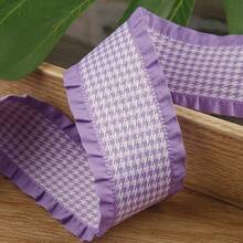 Ruffle Edge Houndstooth Pattern Woven Ribbon DIY Clothing Bag Hat Accessory Bow Hair Ornament Flower Cake Gift Tie - Multicolor - View 28