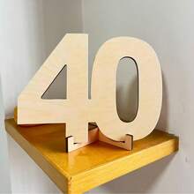 藝術木製 40 歲生日週年紀念卡 DIY 手寫留言板 結婚紀念禮物 家居裝飾 - 1PC - 查看 7