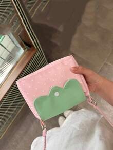 Niche Design Fashion Solid Color Mini Square Bag For Women, Versatile Textured Quilted Chain Crossbody Bag For Outings, Shopping And Commuting - Pink - View 2