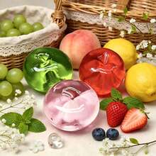 Juguete de apretar de cristal con forma de manzana grande, juguete de alivio del estrés de rebote lento, textura de crema maleable con piel extra fina, pelota squishy hecha a mano, juguete suave y lindo - Multicolor - Ver 2