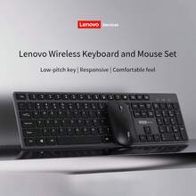 Lenovo 無線鍵盤滑鼠組合 2.4G USB 接收器 即插即用 全尺寸數字鍵盤 舒適握感滑鼠 適用居家辦公電腦 - 深灰色 - 查看 4