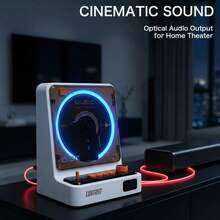 LOKMAT CD201 便攜式藍牙 CD 播放器，內建立體聲喇叭與 4000mAh 可充電電池，附遙控器，支援多種播放模式（CD、音訊線、USB、藍牙、FM、光纖、AUX） - 查看 6