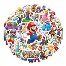 SUPER MARIO BROS. 100 قطعة ملصقات فيلم لامع مجرة جديدة 100 للحقائب والتزلج والدفاتر مقاومة للماء - متعدد الألوان - مشاهدة 5
