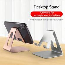 2/1pc Universal Metal Phone & Tablet Stand, Anti-Slip Anti-Vibration Adjustable Angle Desktop Base, Creative Desktop Accessory, Suitable For Live Streaming, Watching Movies, Charging, Home Office, Bedroom Desk Daily Use - Multicolor - View 6