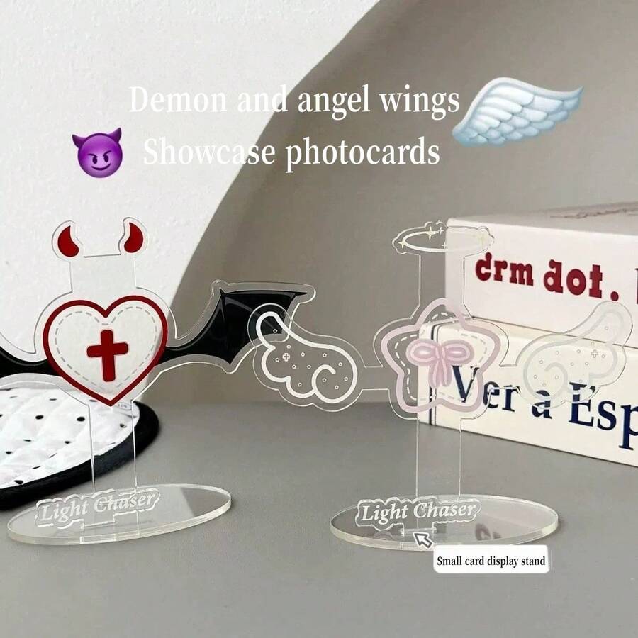 Acrylic Stand/Display Holder For 3-Inch Photocards – Angel & Devil Wings Design (DIY Storage/Display) - A - View 1