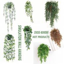 1件人造吊掛植物｜仿真吊掛植物，DIY花牆人造盆栽植物，戶外抗UV仿真植物，適用於花園陽台窗台戶外裝飾，居家客廳辦公室浴室裝飾 - 綠色 - 查看 9
