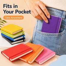 A6 Pocket Hardcover Notebook, 84 Sheets Thick Beige Paper, Premium PU Cover, Elastic Band Design Lined Pages, Office & Study Portable Notebook, School Supplies, School Stationery, School Supplies, Back To School Supplies - A - View 5