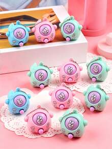 12/6/1pc Mini Rock Paper Scissors Keychain, Creative Automatic Pattern Changing Accessory, Cute Party Gift For Back To School, Birthday, Mother's Day, Valentine's Day, Graduation Season (Mixed Colors) - Multicolor - View 3
