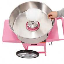 Electric Cotton Candy Machine With Cart, 1000W Commercial Floss Maker With Stainless Steel Bowl, Sugar Scoop And Drawer, Perfect For Home, Kids Birthday, Family Party, Pink - US A Type Plug(110-127V) - View 3