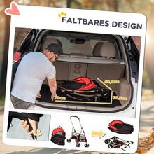 Dog Stroller, 2-In-1 Dog Stroller, Carrier Bag, Foldable Dog Stroller With Cushion, For Small Dogs, Cats, Mesh Windows, Oxford Cloth - 紅色 - 查看 8