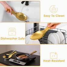 2pcs Thick Stainless Steel Spatula And Spoon Holder, Food Clip And Spoon Storage Pad For Hotels And Restaurants, Small Heat-Resistant Storage Tool For Kitchen Countertops - Multicolor - View 3