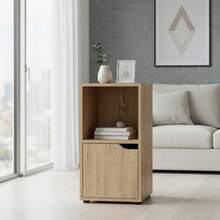 KIWI MOBLEKIT | Modular Wooden Shelves With Different Compartments And Door Options, Bookcases And Storage Furniture For Bedroom, Kitchen Or Entryway - 橡木 - 雙隔層 + 單門 | 30x29x61厘米 - 查看 4
