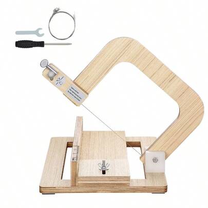 Soap Cutter, 0-2 Inch Adjustable Thickness, Wood Soap Slicer With Stainless Steel Adjustable Wire Tension, With Wires, Multi Handmade Cutter Candles, Making Cutting