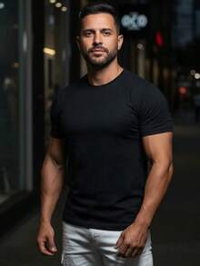 American Ribbed Fitted Shirt Gringa Slim T-Shirt - Negro - Ver 2