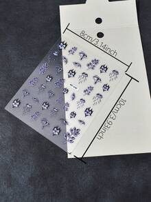 1pc Leaf & Demon Eye Nail Stickers, Self-Adhesive Disposable 3D Embossed Nail Art, Dark Forest Style, Ins, Suitable For Women's Manicure, Foot Care, Holiday Decoration - Multicolor - View 2