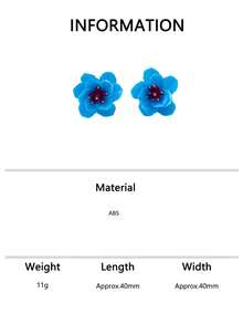 1 Pair/2 Pairs Begonia Flower Earrings, Niche Design, Gentle Blue And White Multi-Layer Petal Ear Studs - Braided Earrings - View 10