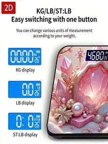 Household Flat 2D Tempered Glass Electronic Scale With LED Display, Easy To Operate - Multicolor - View 6