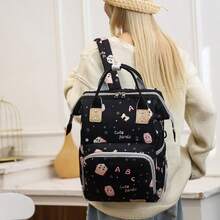 Cute Panda Print Mother & Baby Backpack, Multi-Functional Large Capacity Mommy Bag, Lightweight Outing Mom Backpack - Multicolor - View 10