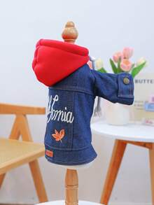 PETCIRCLE 1pc Pet Clothes Dog Apparel Small Dog Cute Pet Design Soft Durable Hooded Two-Legged Dog Jacket California Coat - Multicolor - View 5