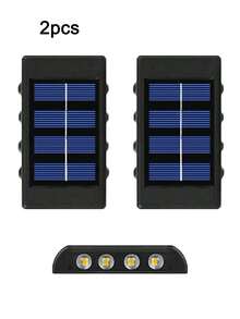1/2/4件組 4LED/6LED/8LED 太陽能上下照壁燈，戶外防水LED階梯燈，現代裝飾壁燈，適用於戶外庭院、花園、草坪、露台、中庭、圍欄、車道、小徑裝飾燈，萬聖節、聖誕節、感恩節禮物 - 長條壁燈 - 查看 29