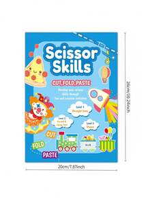 Scissor Skills Craft Kit For Kids Ages 3+ -, 25 Cut & Paste Activities 2 Scissors & Glue Stick Included | Fine Motor Preschool Toy, 3 Levels - Multicolor - View 10