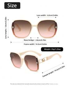 1 Pair Plastic Full Frame Geometric Wide Edge Square Retro Personalized Street Style Thick Frame Y2K Fashion Women's Sunglasses, Suitable For Music Festivals, Street Photography, Vacation Outfits, Fits Various Face Shapes - Multicolor - View 5