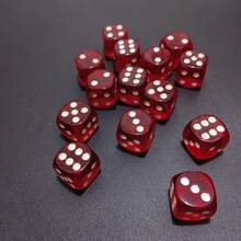 Easytoday 10 piezas de dados grandes de acrílico transparente rojo de 19mm/0.75 pulgadas con bordes redondeados para discoteca, bar, KTV y entretenimiento - Rojo - Ver 5