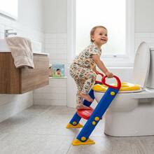 Kids Potty Training Toilet Seat With Foldable Ladder Steps – Adjustable Non-Slip Toddler Toilet Trainer Seat Stable & Easy Use - Blue/red - View 5