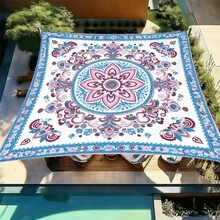 1 pieza Vela de sombra solar cuadrada con estampado geométrico de girasol fresco, adecuada para patio pequeño, piscina, área de ocio al aire libre de villa. Sombrilla de playa, tela de sombra solar para exteriores, toldo de playa, tienda de playa, sombra solar para patio, cenador al aire libre, cenador - Bohemia C - Ver 34