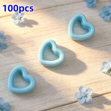 100pcs 14mm Acrylic Solid Hollow Heart Beads,Transparent Opaque Loose Beads For Jewelry Making,DIY Bracelet, Phone Strap, Necklace, Earrings, Keychain Crafts,Phone Charm,Craft Supplies For Adults - Multicolor - View 17
