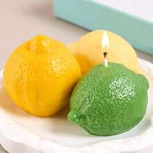 3D Lemon Silicone Candle Mold | Realistic Fruit Design For Wax/Soap/Resin Crafts For Aromatherapy Candles, DIY Home Decor & Handmade Art Tools - White - View 3