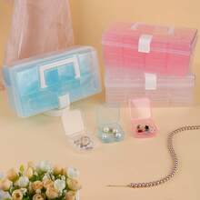 32-Compartment Clear Plastic Storage Box, Large Capacity Jewelry Organizer, Bead Sorting Container, Multi-Functional Portable Plastic Carrying Case, Suitable For Crafts And Sewing Supplies - Blue - View 4