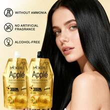 Pewarna Rambut MOKERU Apple Black - Kemasan Emas yang Mewah - Pilihan Hadiah yang Sempurna - Efektif Menutupi Uban - Formula Air Bersih Bebas Amonia dan Tidak Mengiritasi Kulit Kepala - Perlindungan Rambut Komprehensif - Warna dan Kilau Tahan Lama - Hitam - View 7