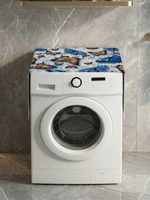 1pc Junma Flower Washing Machine Dust Cover, Furniture Washing Machine Dust Cover, Anti-Stain Dust Cover, Washable Refrigerator Dust Cover, Household Dust Cover, High Appearance Level Dust Cover - Multicolor - View 3