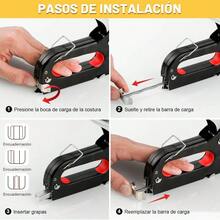 Engrapadora Para Tapiceria Con 6000 Grapas Clavadora Guantes - negro - Ver 4