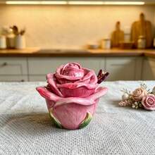 Mangkuk Gula Keramik Berbentuk Bunga Mawar yang Dilukis Tangan, Toples Bumbu, Dekorasi Meja Makan Dapur Rumah, Hadiah untuk Hari Valentine, Hari Ibu, Hari Raya - MultiWarna - View 5