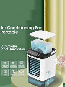 1pc New Portable Air Conditioning Fan, Large Capacity Water Tank + Ice Box/3-Speed Wind, Colorful Atmosphere LED Light, Suitable For Office, Bedroom, Living Room, Kitchen, Outdoor Travel, Camping And Other Occasions, Perfect Birthday Gift And Holiday Gift For Friends And Family In Hot Summer - Multicolor - View 8