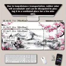 Japanese-Style Cherry Blossom & Mountain XXL Mouse Pad (35.4 X 15.7 In) – Extended Desk Mat For Wireless Mouse & Keyboard; Features Smooth Edges And Non-Slip Base; Suitable For Office, Home, And Gaming Use - Mouse Pad - View 4