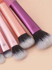 10pcs Classic Pink Multi-Function Makeup Brush Set - Multicolor - View 6