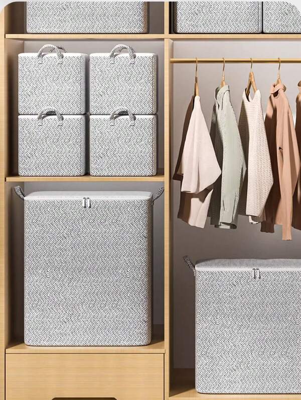 1pc Gray Clothes Storage Bag, Student Dorm Storage Bag, Miscellaneous Items Storage Bag, Unused Clothes Storage Bag, Foldable And Portable, Large Capacity Waterproof And Dustproof, Large Capacity Storage, Suitable For Home And Dorm Storage