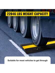 4 Pack Of 1-Channel Rubber Protector Ramps Heavy Duty 22046Lbs Load Capacity Wire Cord Cover Ramp Speed Bump Driveway Hose Ramp Protective Cover - Default - View 6