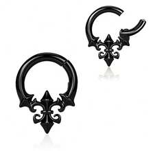 1 buah Anting Tindik Telinga Liontin Hypoallergenic, Alat Pelebar Terowongan Telinga Stainless Steel, Perhiasan Tindik Telinga Pola Iris Vintage Gotik - gaya-2 - View 13