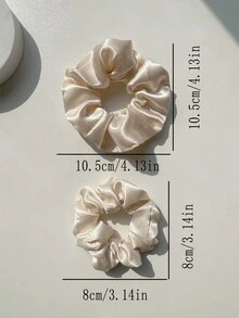 16件組女款粉色彈性絲綢髮箍，多功能髮飾，適用於頭部裝飾與馬尾綁髮 - 彩色 - 查看 3