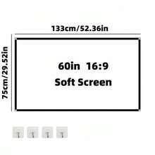 Pantalla de proyección blanca de 60-120 pulgadas, pantalla de cine de alta definición 16:9 montada en la pared, plegable y antiarrugas, adecuada para exteriores, interiores, camping y salas de reuniones, fácil de transportar y conveniente de llevar - Unitalla - Ver 14