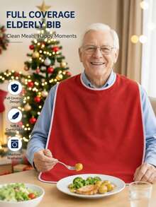 Unisex Adult Bib For Eating, Adjustable Senior Feeding Bib For Adults Elderly And Middle Aged Users, Comfortable Dining Bib For Daily Use - White Bib for Seniors - View 1
