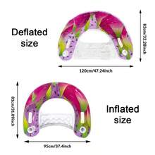 1pc New U-Shaped Dragon Fruit Floating Lounge Chair, PVC Material Portable Design With Handle And Cup Holder, Suitable For Beach, Pool, Lake Water Activities And Relaxation - Multicolor - View 7