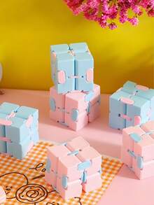 1pc Macaron Puzzle Stress Relief Cube, 2x2 Infinite Cube, Infinite Cube Fingertip Toy, Creative Stress Relief Finger Game, Cute Mini Unique Gadget, Relieve Anxiety, Pass Time Prop - Macarons In Multiple Colors - View 4