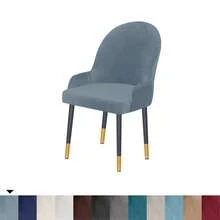 1PC Velvet Curved Armchair Cover Stretch Dining Room Chair Cover Semicircle Seat Slipcover Furniture Dust Cover For Hotel Home - Multicolor - View 8