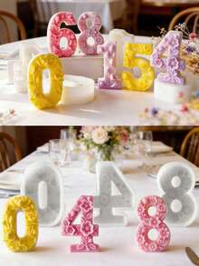 1pc Silicone Number Cake Mold, For Birthday Wedding Party Decoration, Suitable For Candles, Epoxy Resin, Soap, Plaster DIY Crafts, Anniversary, Mother's Day, Birthday Party - A - View 10